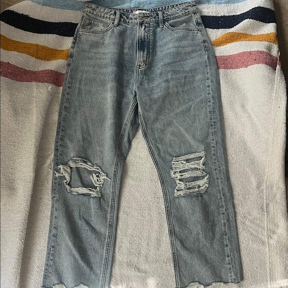 Vervet Women's Straight Leg Jeans - Distressed Blue - Picture 1 of 6